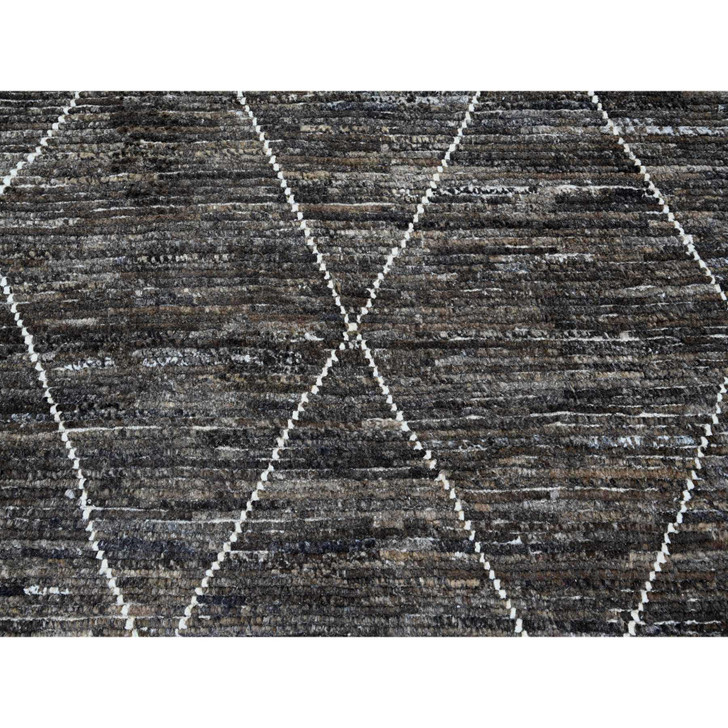 Tribal & Geometric Wool Hand Knotted Rug Brown 7.11x10.0 -O020385