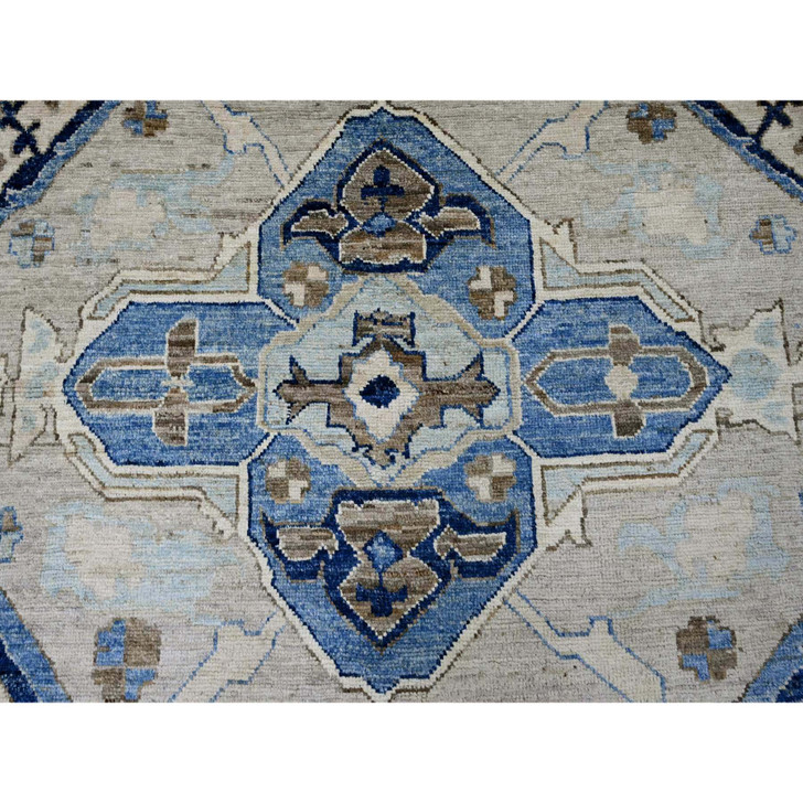 Oushak And Peshawar Wool Hand Knotted Rug Brown 9.11x13.11 -O020467