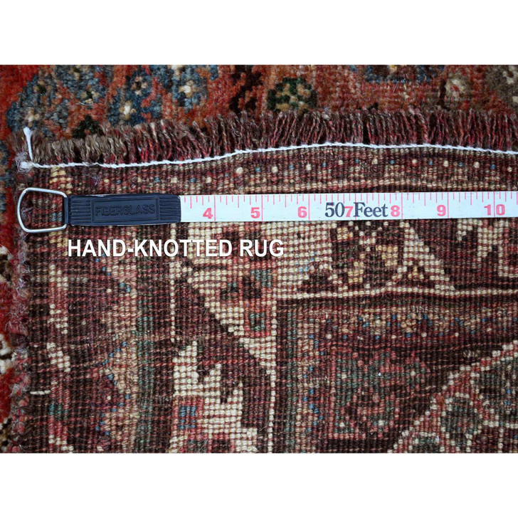 Tribal & Geometric Wool Hand Knotted Rug Red 5.5x8.3 -O020522