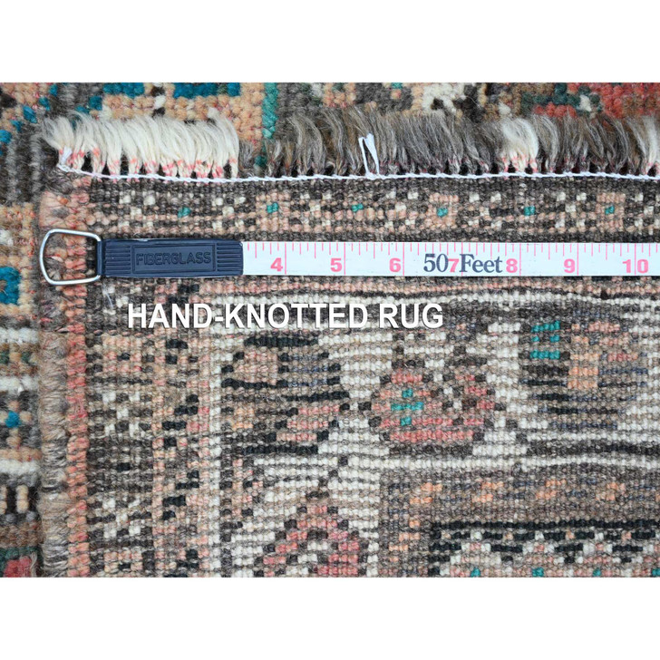 Overdyed & Vintage Wool Hand Knotted Rug Red 5.7x7.11 -O020653