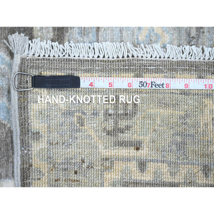 Oushak And Peshawar Wool Hand Knotted Rug Grey 2.6x9.7 -O020671