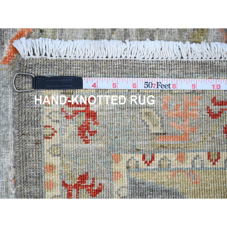 Oushak And Peshawar Wool Hand Knotted Rug Grey 2.8x7.8 -O020818