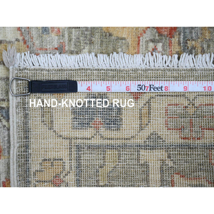 Oushak And Peshawar Wool Hand Knotted Rug Green 2.5x8.1 -O089993