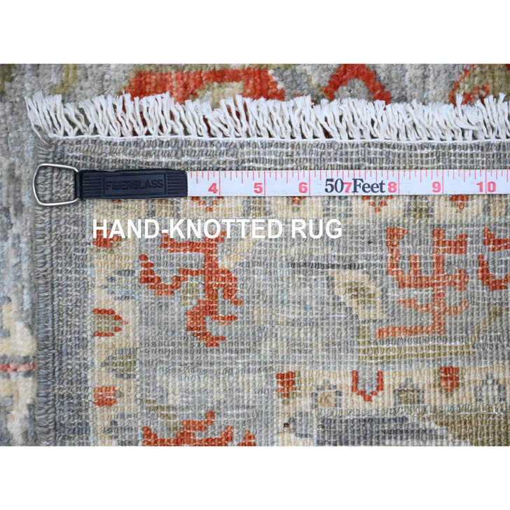 Oushak And Peshawar Wool Hand Knotted Rug Grey 2.9x8.0 -O089994