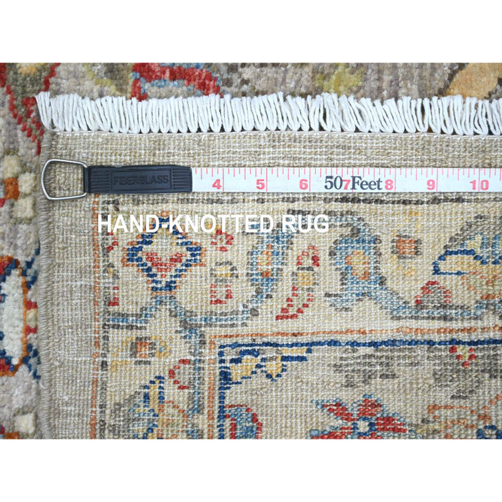 Oushak And Peshawar Wool Hand Knotted Rug Grey 3.0x9.8 -O089815