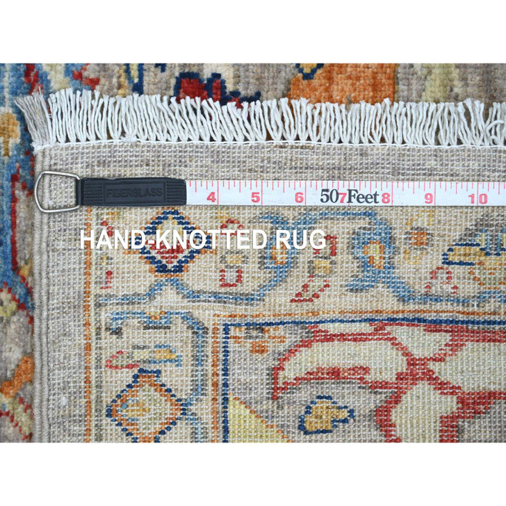 Oushak And Peshawar Wool Hand Knotted Rug Grey 2.11x10.10 -O089830