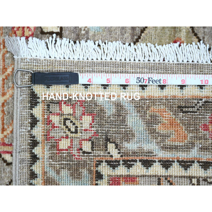 Oushak And Peshawar Wool Hand Knotted Rug Grey 2.6x11.5 -O089836