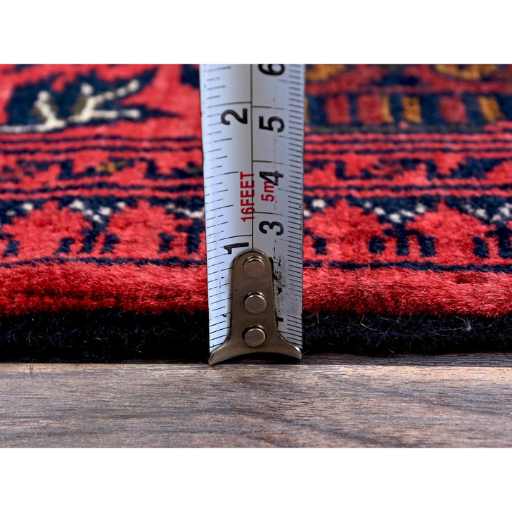 Tribal & Geometric Wool Hand Knotted Rug Red 5.3x6.11 -O0659