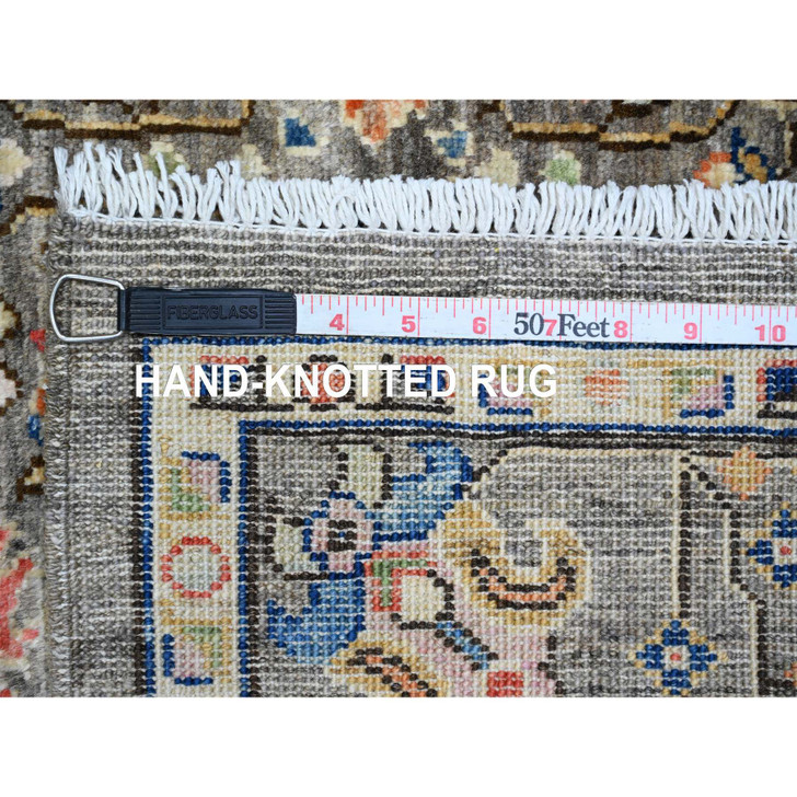 Tribal & Geometric Wool Hand Knotted Rug Brown 4.1x9.8 -O020821