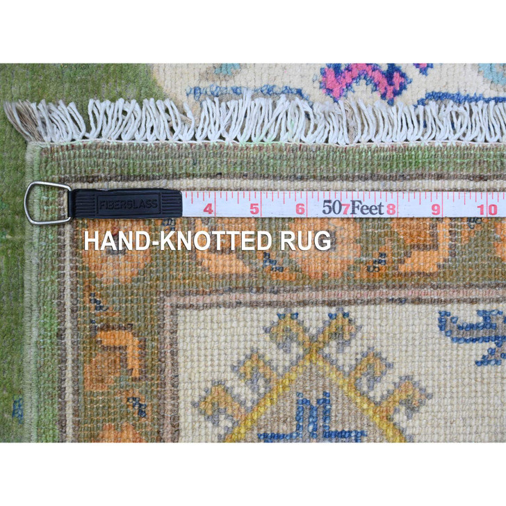 Kazak Wool Hand Knotted Rug Green 5.6x7.7 -O020975