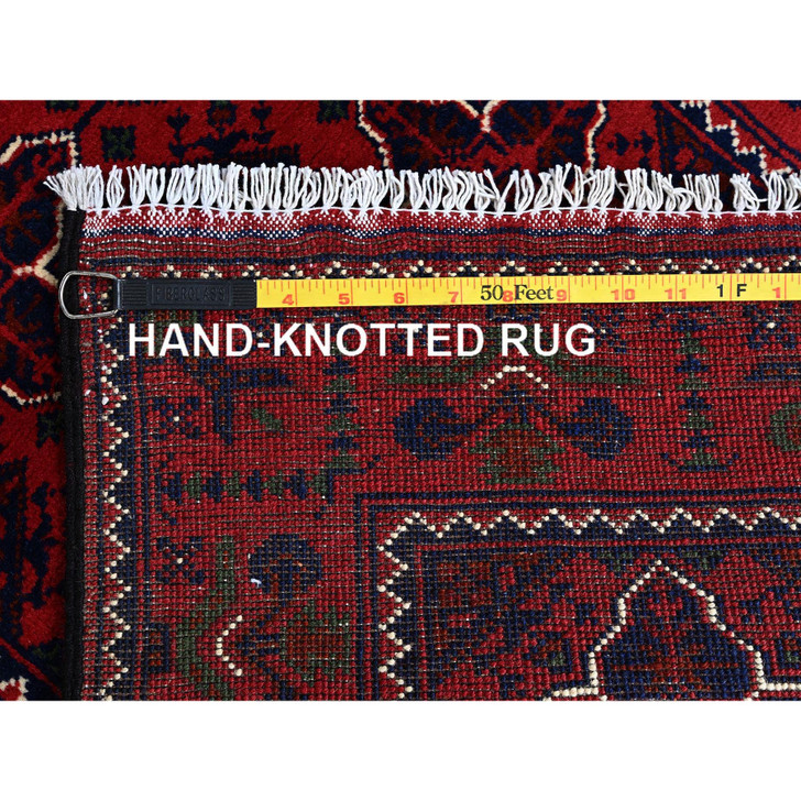 Tribal & Geometric Wool Hand Knotted Rug Red 2.3x4.8 -O0687