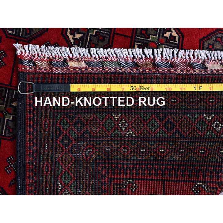 Tribal & Geometric Wool Hand Knotted Rug Red 2.9x4.4 -O0711