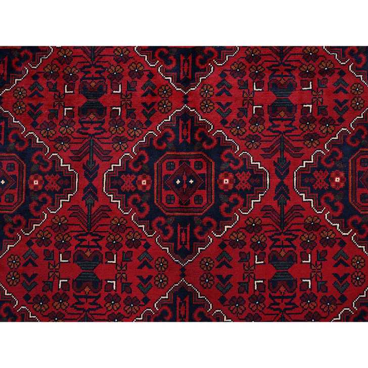 Tribal & Geometric Wool Hand Knotted Rug Red 9.9x13.1 -O0775
