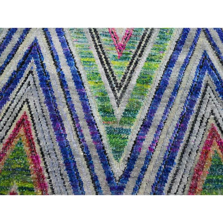 Modern and Contemporary Wool & Silk Hand Knotted Rug Pink 9.8x9.10 -O075568