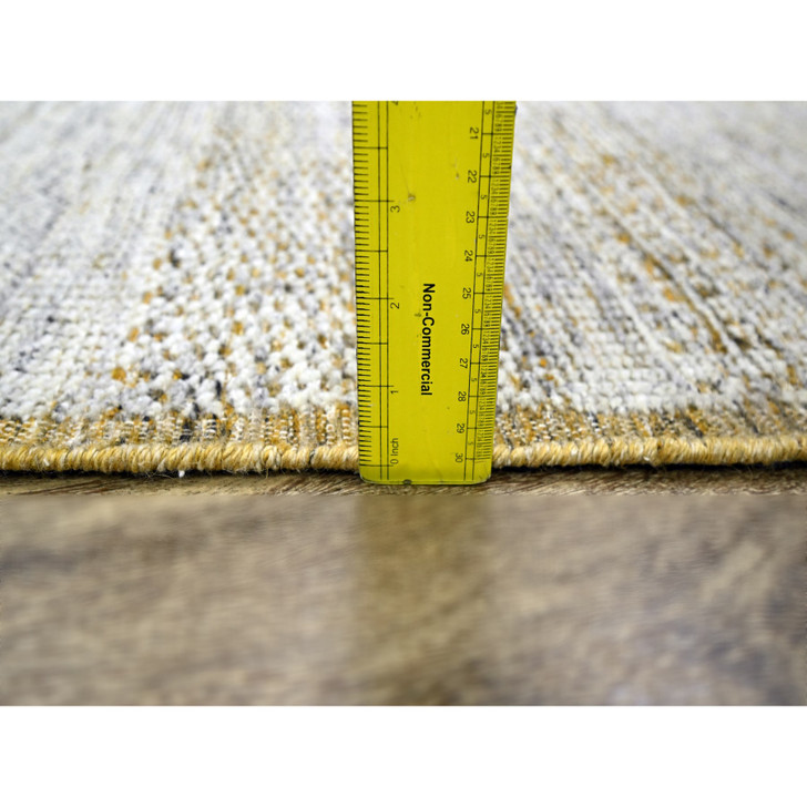 Modern and Contemporary Wool Hand Knotted Rug Yellow 2.8x8.2 -O076275