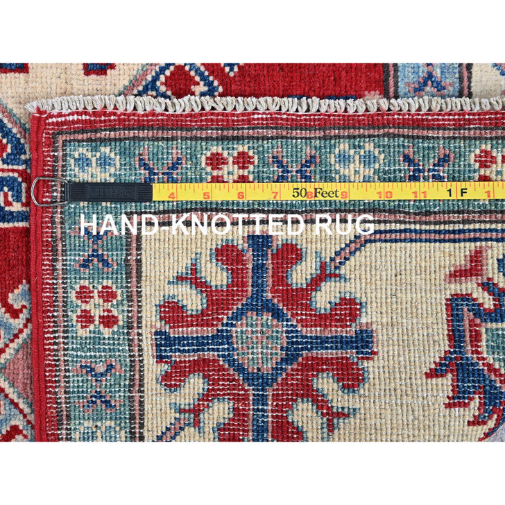 Kazak Wool Hand Knotted Rug Red 5.1x6.9 -O0331