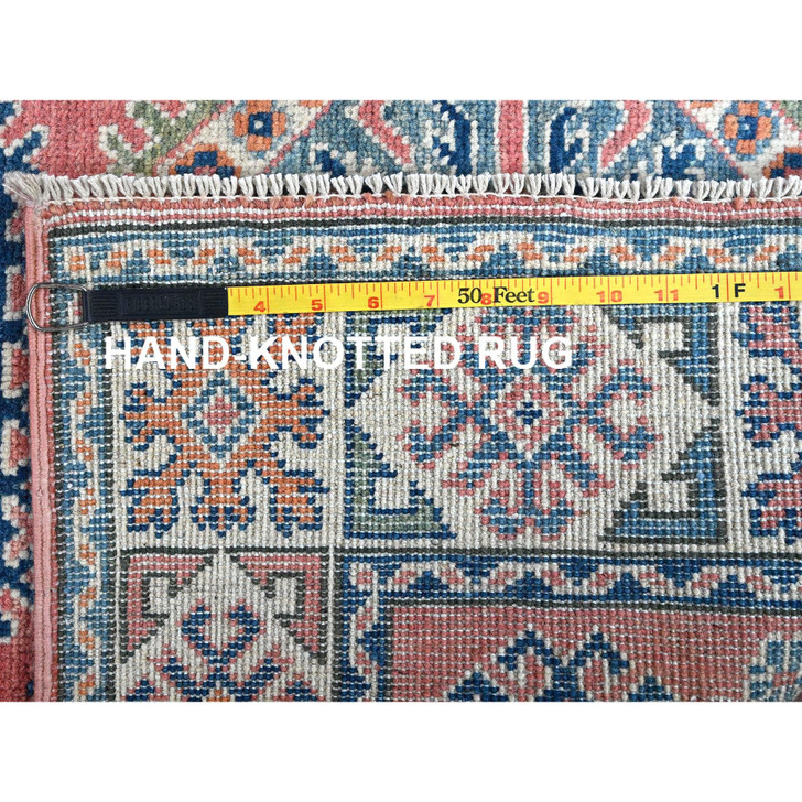 Kazak Wool Hand Knotted Rug Pink 3.4x4.11 -O0350