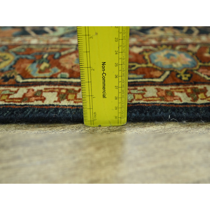 Heriz Wool Hand Knotted Rug Blue 4.1x5.11 -O076231