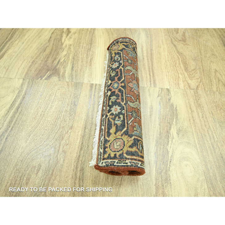 Heriz Wool Hand Knotted Rug Red 2.0x3.0 -O076240