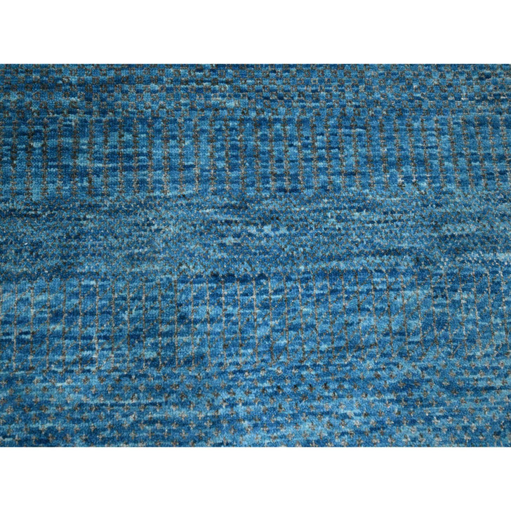 Modern and Contemporary Wool & Silk Hand Knotted Rug Blue 10.0x14.2 -O076325