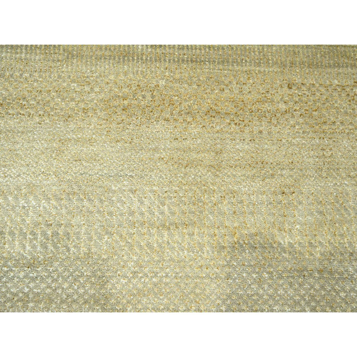 Modern and Contemporary Wool & Silk Hand Knotted Rug Brown 10.0x14.0 -O076332