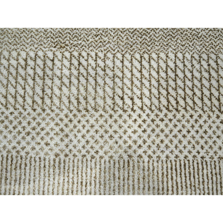 Modern and Contemporary Wool & Silk Hand Knotted Rug Brown 10.0x13.11 -O076333