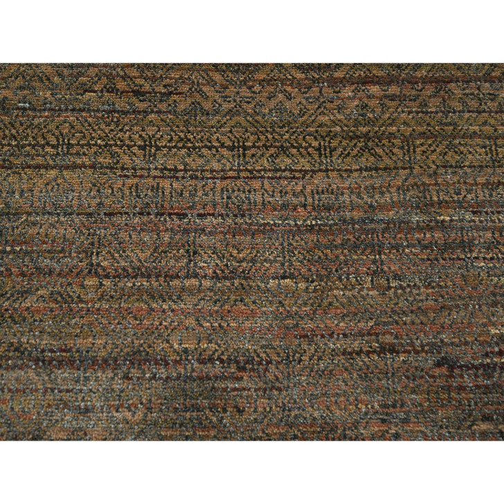 Modern and Contemporary Wool & Silk Hand Knotted Rug Brown 10.0x14.0 -O076334