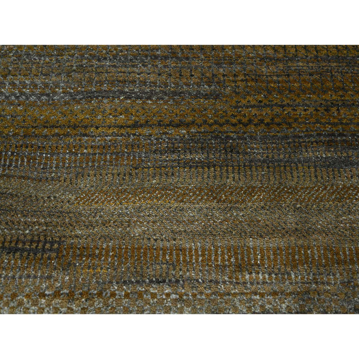 Modern and Contemporary Wool & Silk Hand Knotted Rug Brown 9.0x11.10 -O076336