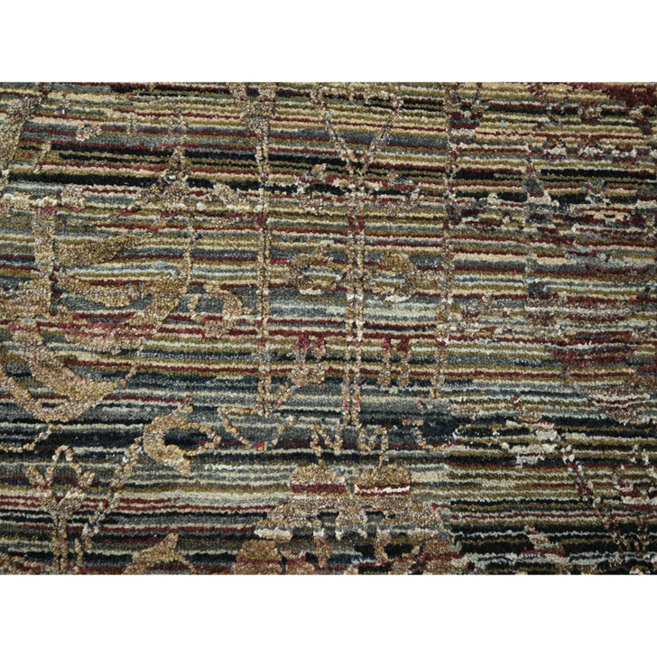 Modern and Contemporary Wool & Silk Hand Knotted Rug Brown 8.10x11.11 -O076337