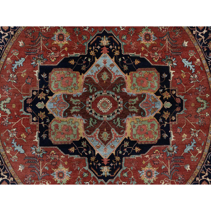 Heriz Wool Hand Knotted Rug Red 8.0x8.0 -O091405