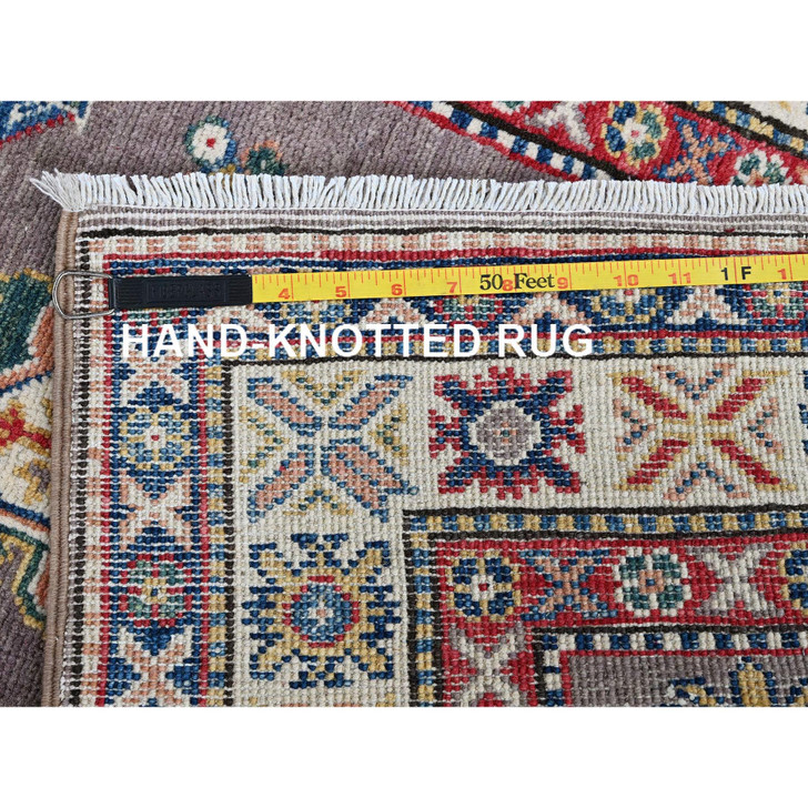 Kazak Wool Hand Knotted Rug Grey 2.9x12.6 -O0472