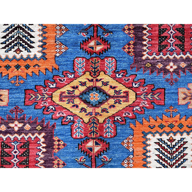 Kazak Wool Hand Knotted Rug Blue 8.3x9.6 -O0567
