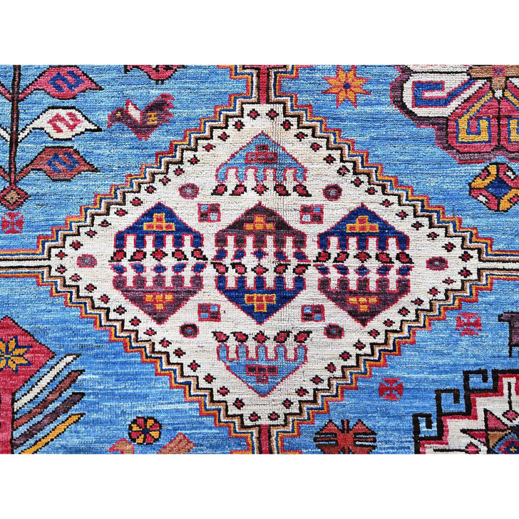 Kazak Wool Hand Knotted Rug Blue 5.11x8.1 -O0571