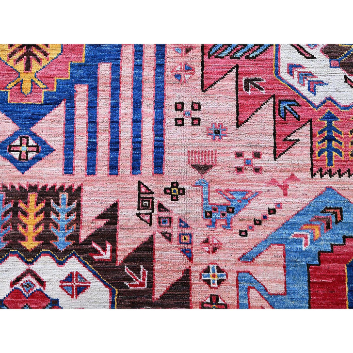 Kazak Wool Hand Knotted Rug Pink 6.0x8.2 -O0575