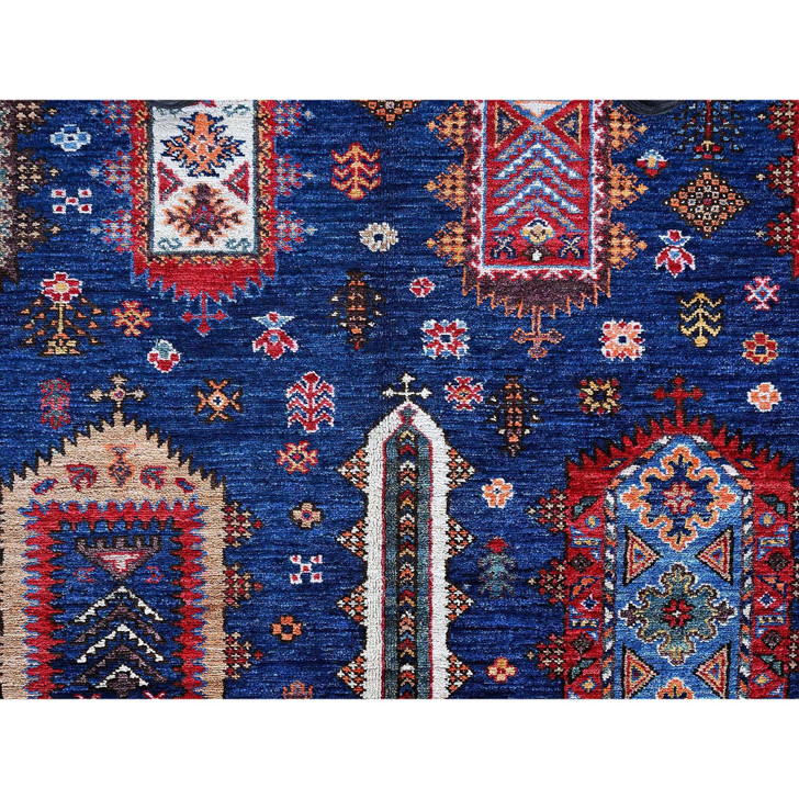 Kazak Wool Hand Knotted Rug Blue 6.1x8.5 -O0576