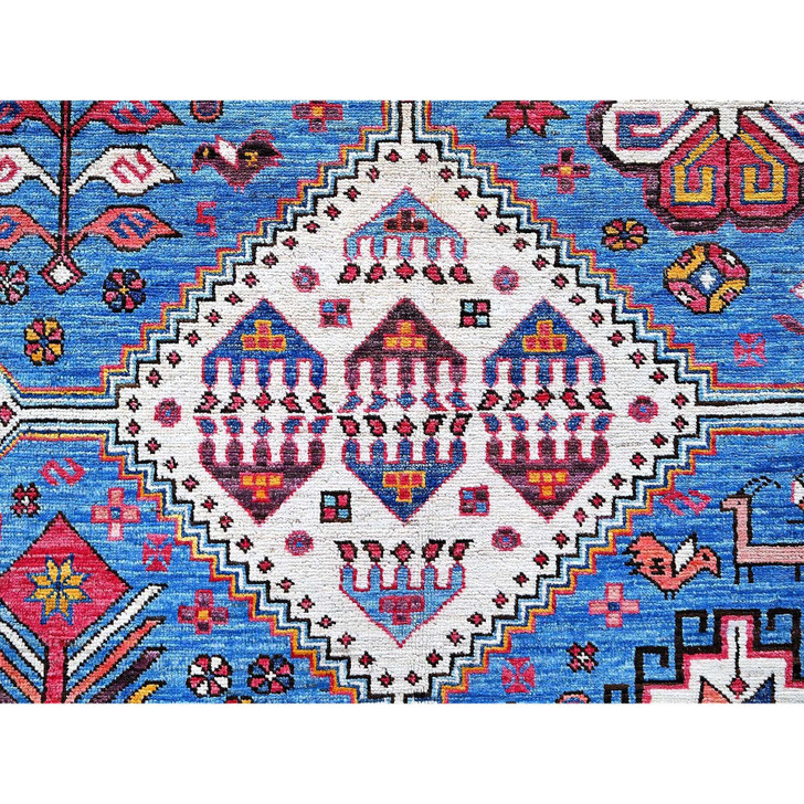 Kazak Wool Hand Knotted Rug Blue 5.10x9.2 -O0581