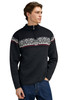 Dale of Norway Moritz Men's 1/4 Zip Sweater, Dark Charcoal/Black/Off White, 91391-E_Model front
Photo credits: Dale of Norway
double layer knit merino wool with medium high collar and J-sleeves. 2003 World Ski Championship sweater design for the Norwegian Ski Team
