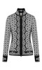 Dale of Norway - Christiania Women's Cardigan: Black/Off White, 81951-F_Product
Photo Credits: Dale of Norway
light weight mid-layer with full length 2-way zipper and high neck. intricate design elements and decorative embellishments throughout. 