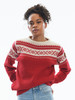 Dale of Norway Cortina 1956 Unisex Crewneck Sweater - Raspberry/Off White, 92521-B_front a1