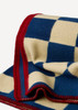 Oleana - Checked Blanket: Blue, 201-B_product edge detail folded