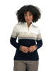 Dale of Norway - Moritz Women's 1/4 Zip Sweater: Navy/Bronze/Off White, 91461-P_front
Photo credits: Dale of Norway
Merino wool sweater designed for the 2003 Alpine World Ski Championships in St. Moritz Switzerland