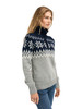 Dale of Norway - Myking Women's 1/4 Zip Sweater: Light Charcoal/Off White/Navy, 93011-C00_right side