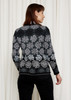 Oleana - Scallop Edge Cardigan: Black, 329-O_back