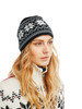 Dale of Norway Garmisch Hat - Black/Off White/Dark Charcoal, 47972-F_female model wearing hat