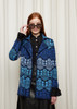 Oleana - Alhambra Cardigan: Dark Blue 363-W_front with sunglasses