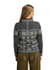 Dale of Norway - Peace Women's 1/4 Zip Sweater: Black/Off White, 13312-F00_Model back
Photo: Dale of Norway
Medium weight mid-layer with all-over pattern and medium high neck. Designed for the 2006 Turin Winter Olympics