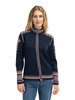 Dale of Norway - 140th Anniversary Women's Cardigan: Navy/Red Rose/Off White, 83481-H_front
Photo Credits: Dale of Norway
A medium-weight mid-layer with a full-length 2-way zipper. Intricate details and hidden design elements featured on the back, with a medium-high neck lined in skin-soft fleece.