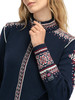 Dale of Norway - 140th Anniversary Women's Cardigan: Navy/Red Rose/Off White, 83481-H_design detail
Photo Credits: Dale of Norway
A medium-weight mid-layer with a full-length 2-way zipper. Intricate details and hidden design elements featured on the back, with a medium-high neck lined in skin-soft fleece.