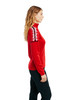 Dale of Norway Mount Blatind Women's 1/4 Zip Sweater, Raspberry/White/Black, 95101-B00_side