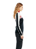 Dale of Norway Dystingen Women's 1/4 Zip Sweater, Black/Off White/Raspberry, 95621-F00_model side
Photo credits: Dale of Norway
a merino wool sweater with 1/4 zip high neck and j-sleeve construction